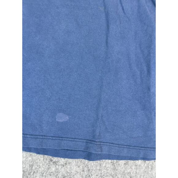 Vintage Y2K Nike T-Shirt Mens M Blue V-Neck Center Swoosh Retro Sportswear USA - Picture 4 of 7